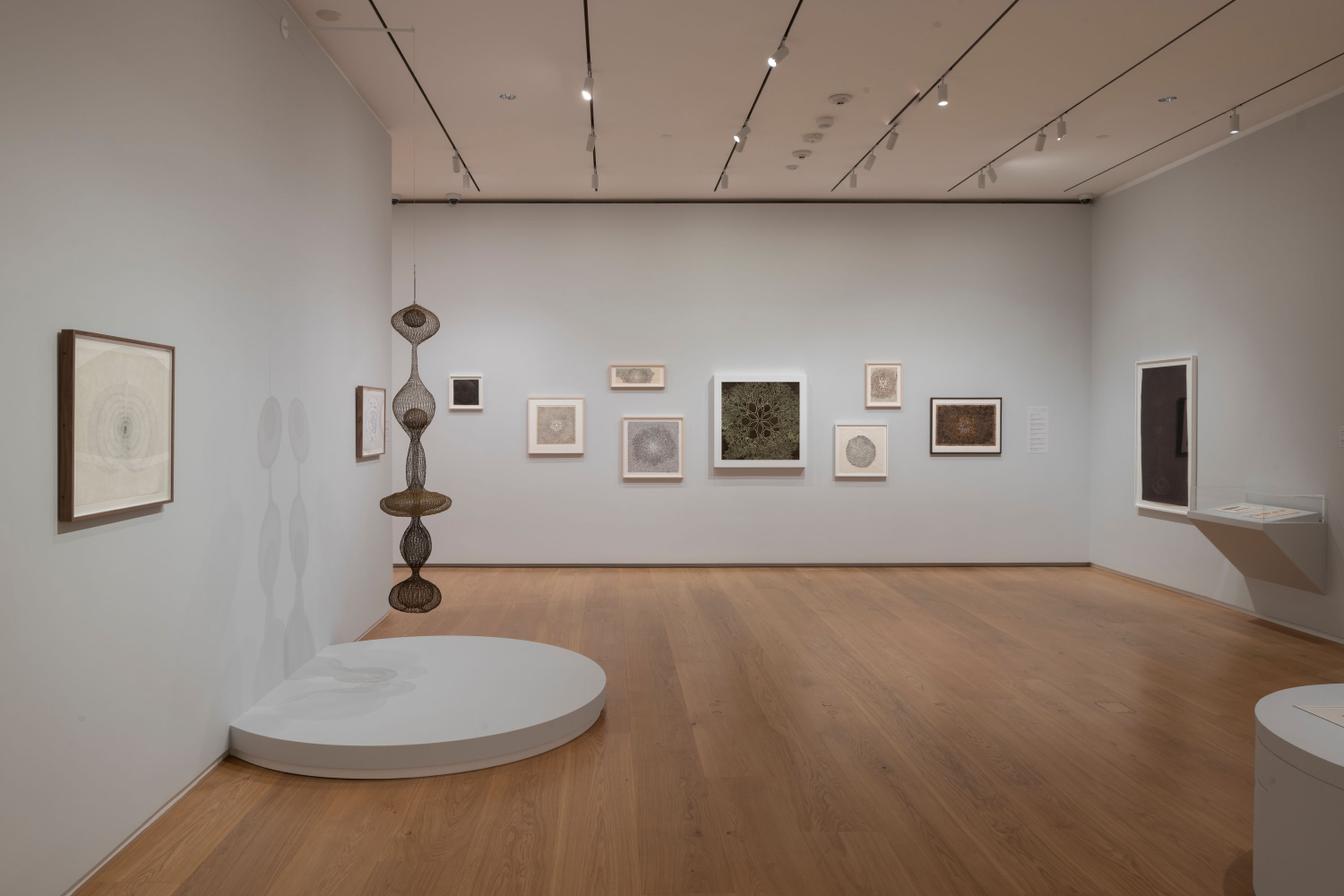 Installation view of Ruth Asawa Through Line at the Menil Drawing Institute, Houston. Photo credit: Paul Hester
