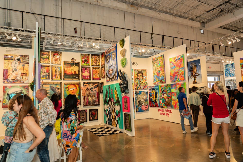 Wynwood, Miami, Florida - December 9, 2023: Miami, Florida - December 9, 2023: Wynwood Convention Center. Annual Art Basel week in Miami. North America's most comprehensive contemporary art fair